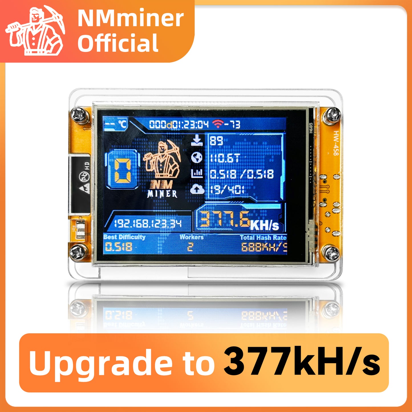 NMMiner CYD — ESP32 BTC SOLO Lottery Miner with Cheap Yellow Display